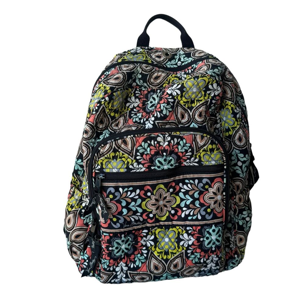Vera Bradley Siera Lighten Up Paisley Multicolor Quilted School Campus Backpack